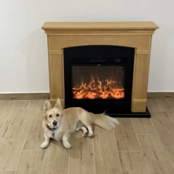 SINED - Cheminee sur pied en chêne avec brûleur 1500w mpc camino siena