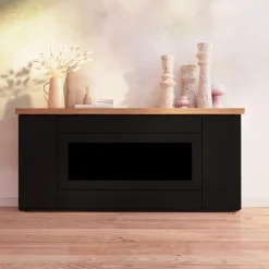 SINED - Desio 108 cheminee electrique noire cabinet dentree