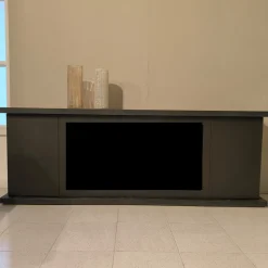 SINED - Meuble de cheminee en bois anthracite arosio 108 anthracite