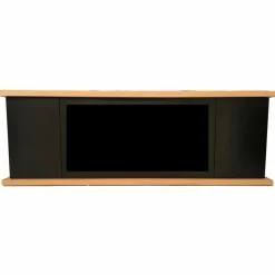 SINED - Meuble de cheminee en bois anthracite mobile arosio 108 black