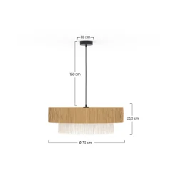 Solara - suspension ronde en raphia 75 cm