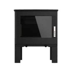 SUPRA - Fr9016140b-poêle à bois-vision horizontale - fonte - noir - sortie arri supra - odelya