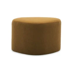 SWEEEK - Tabouret. Pouf en forme de galet en tissu moutarde. Tao l 60 x p 44 x h 40cm