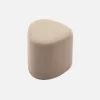 SWEEEK - Tabouret. Pouf en forme de galet en tissu greige. Tao l 60 x p 44 x h 40cm