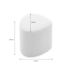 SWEEEK - Tabouret. Pouf en forme de galet en tissu greige. Tao l 60 x p 44 x h 40cm