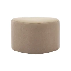 SWEEEK - Tabouret. Pouf en forme de galet en tissu greige. Tao l 60 x p 44 x h 40cm