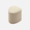 SWEEEK - Tabouret. Pouf en forme de galet en tissu beige. Tao l 60 x p 44 x h 40cm