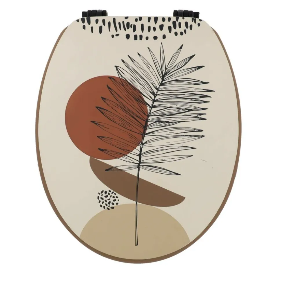 TENDANCE - Abattant wc 18 pouces mdf couvercle design imprime et attaches plastique - reconnect