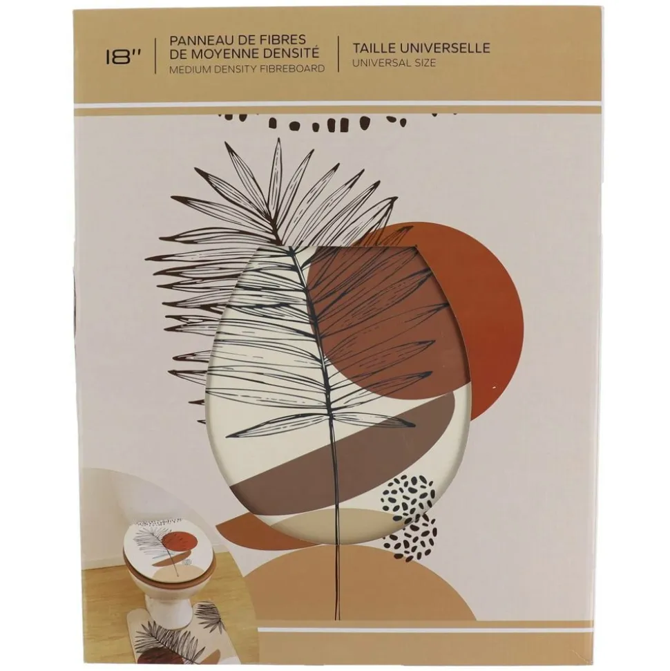 TENDANCE - Abattant wc 18 pouces mdf couvercle design imprime et attaches plastique - reconnect