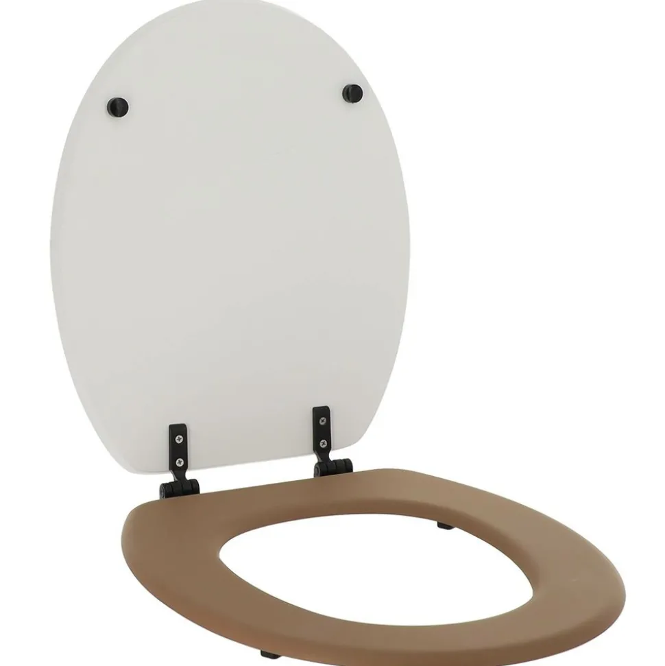 TENDANCE - Abattant wc 18 pouces mdf couvercle design imprime et attaches plastique - reconnect