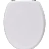 TENDANCE - Abattant wc mdf 18 pouces attaches acier inoxydable - blanc