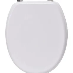 TENDANCE - Abattant wc mdf 18 pouces attaches acier inoxydable - blanc