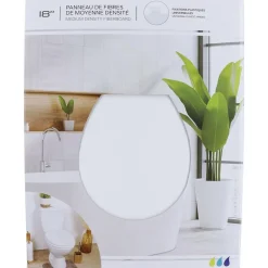 TENDANCE - Abattant wc mdf 18 pouces attaches plastiques - blanc