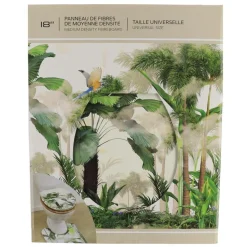 TENDANCE - Abattant wc mdf 18 pouces couvercle design imprime assise imitation bambou attaches acier inoxydable - oasis