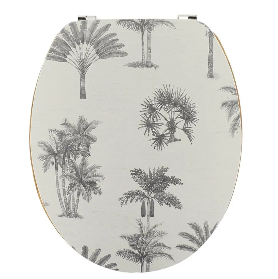 TENDANCE - Abattant wc mdf 18 pouces couvercle design imprime assise imitation bambou attaches acier inoxydable - arizona dream
