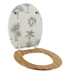 TENDANCE - Abattant wc mdf 18 pouces couvercle design imprime assise imitation bambou attaches acier inoxydable - arizona dream