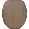 TENDANCE - Abattant wc mdf 18 pouces attaches acier inoxydable 4 faces imprimees - effet acacia