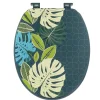 TENDANCE - Abattant wc mdf 18 pouces couvercle design imprime et attaches plastique - vent d exotisme