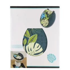 TENDANCE - Abattant wc mdf 18 pouces couvercle design imprime et attaches plastique - vent d exotisme