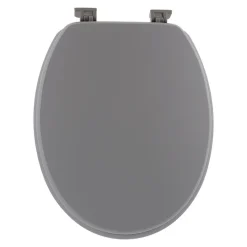 TENDANCE - Abattant wc mdf 18 pouces attaches plastiques - gris