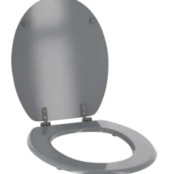 TENDANCE - Abattant wc mdf 18 pouces attaches plastiques - gris