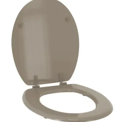 TENDANCE - Abattant wc mdf 18 pouces attaches plastiques - taupe