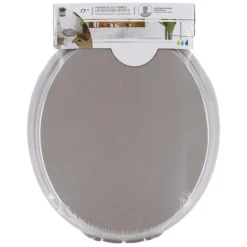 TENDANCE - Abattant wc mdf 17 pouces attaches plastiques - taupe