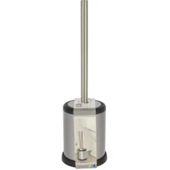 TENDANCE - Brosse wc acier inoxydable couvercle rabattable - chrome