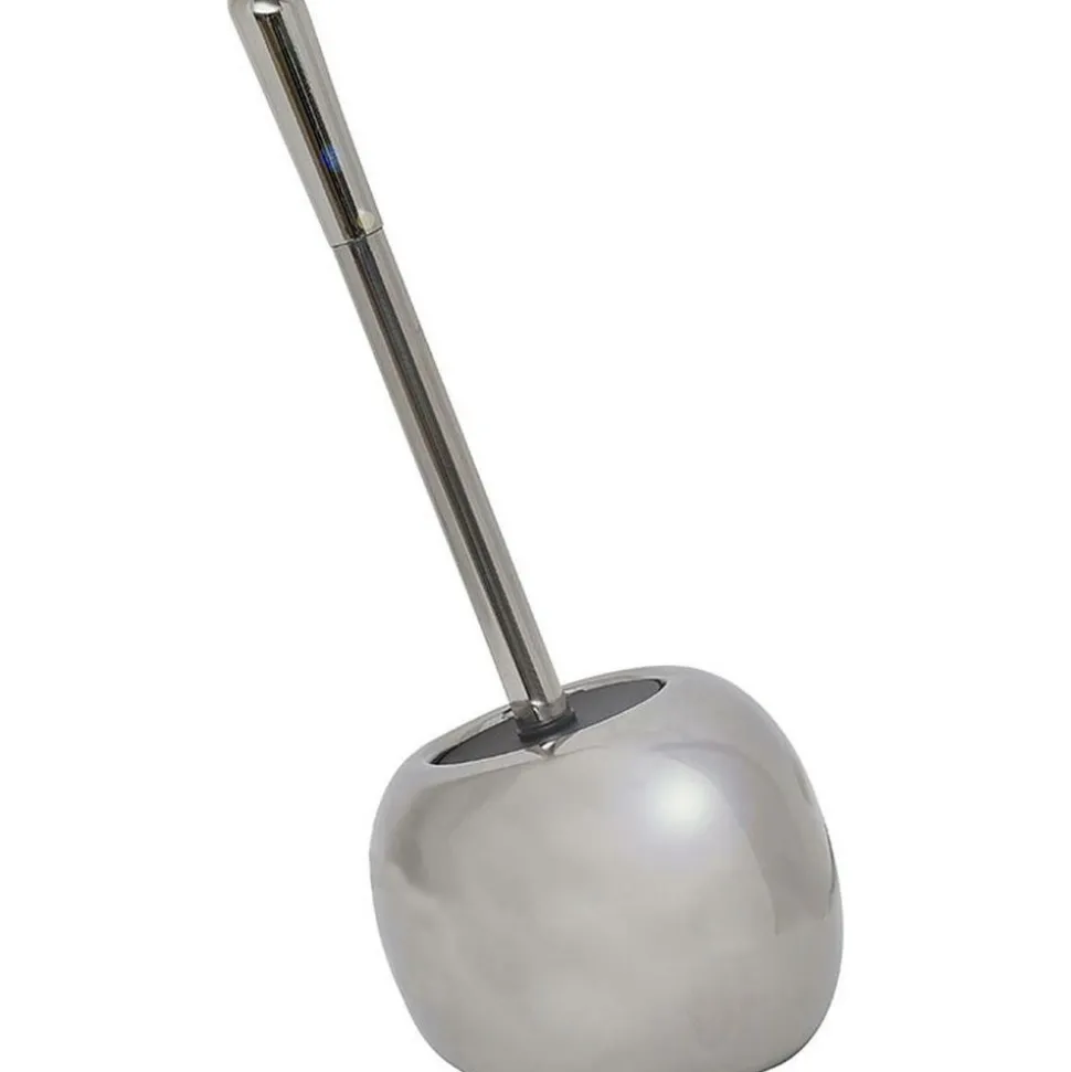TENDANCE - Brosse wc dolomite forme boule - chrome