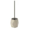 TENDANCE - Brosse wc gres forme losange tige acier inoxydable - taupe