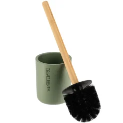 TENDANCE - Brosse wc polyresine - kaki bambou