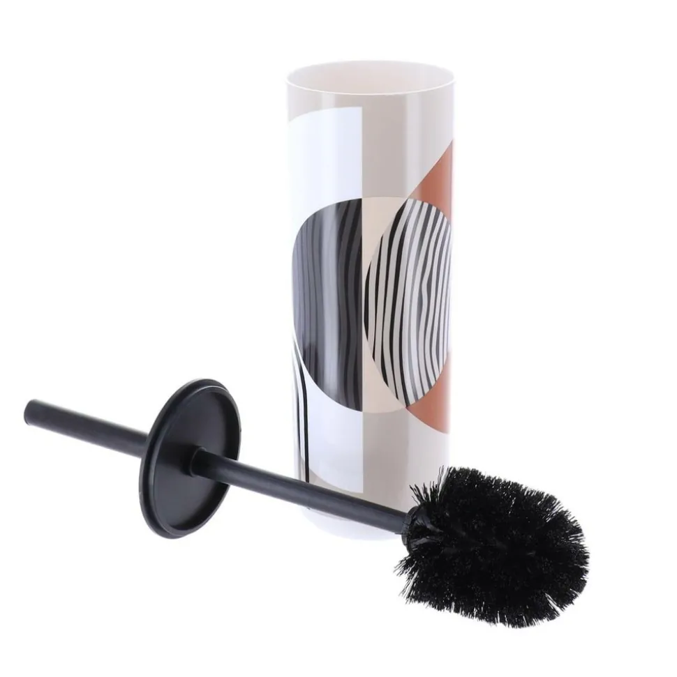 TENDANCE - Brosse wc ps imprimee avec couvercle ps - trendy