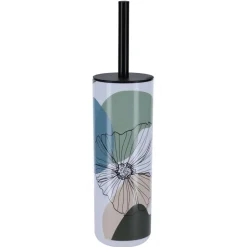 TENDANCE - Brosse wc ps imprimee avec couvercle ps - flowers