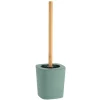 TENDANCE - Brosse wc rubber + abs et tige bambou - vert sauge