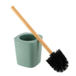 TENDANCE - Brosse wc rubber + abs et tige bambou - vert sauge