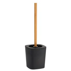 TENDANCE - Brosse wc rubber + abs et tige bambou - noir