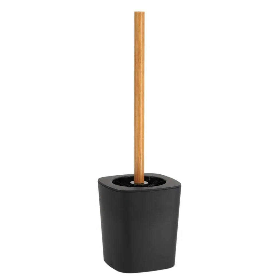 TENDANCE - Brosse wc rubber + abs et tige bambou - noir