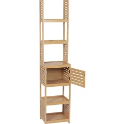 TENDANCE - Colonne de rangement bambou et mdf 1 porte - trinidad