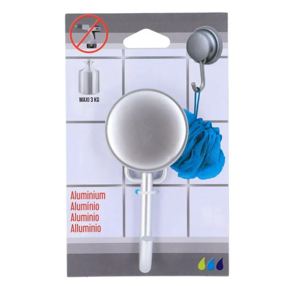 TENDANCE - Crochet aluminium sur ventouse - chrome