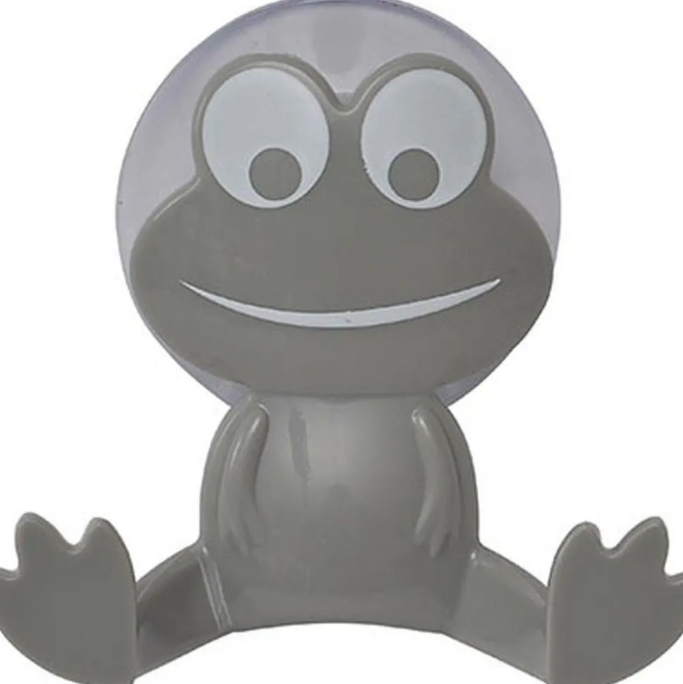 TENDANCE - Crochet grenouille pp sur ventouse - gris