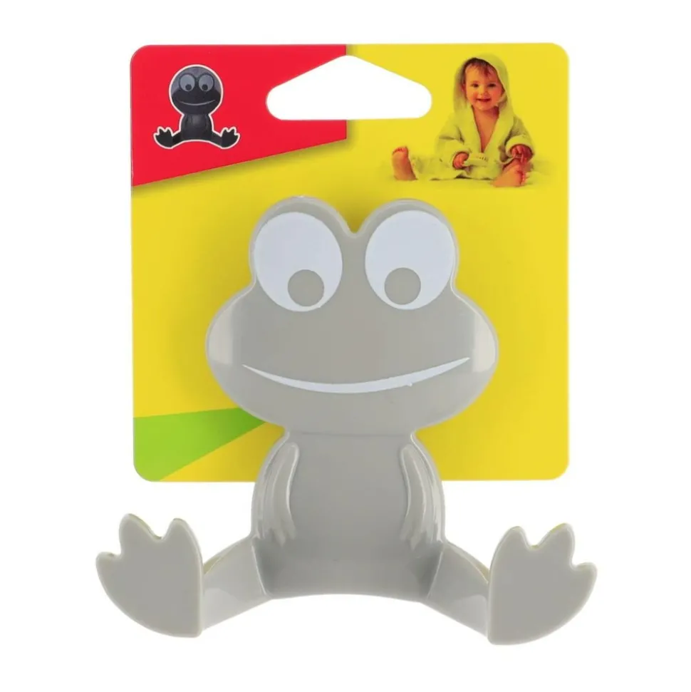 TENDANCE - Crochet grenouille pp sur ventouse - gris