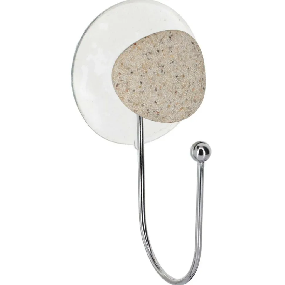 TENDANCE - Crochet metal sur ventouse 1 deco - galet