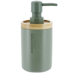 TENDANCE - Distributeur a savon polyresine 280 ml - kaki bambou