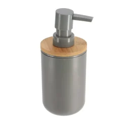 TENDANCE - Distributeur a savon ps bambou 300 ml - gris bambou