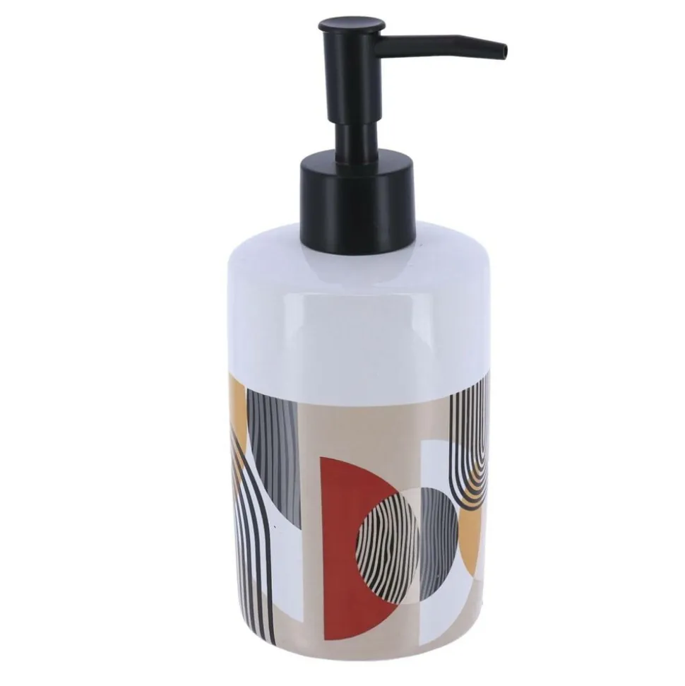 TENDANCE - Distributeur a savon dolomite rond imprime 320 ml - trendy