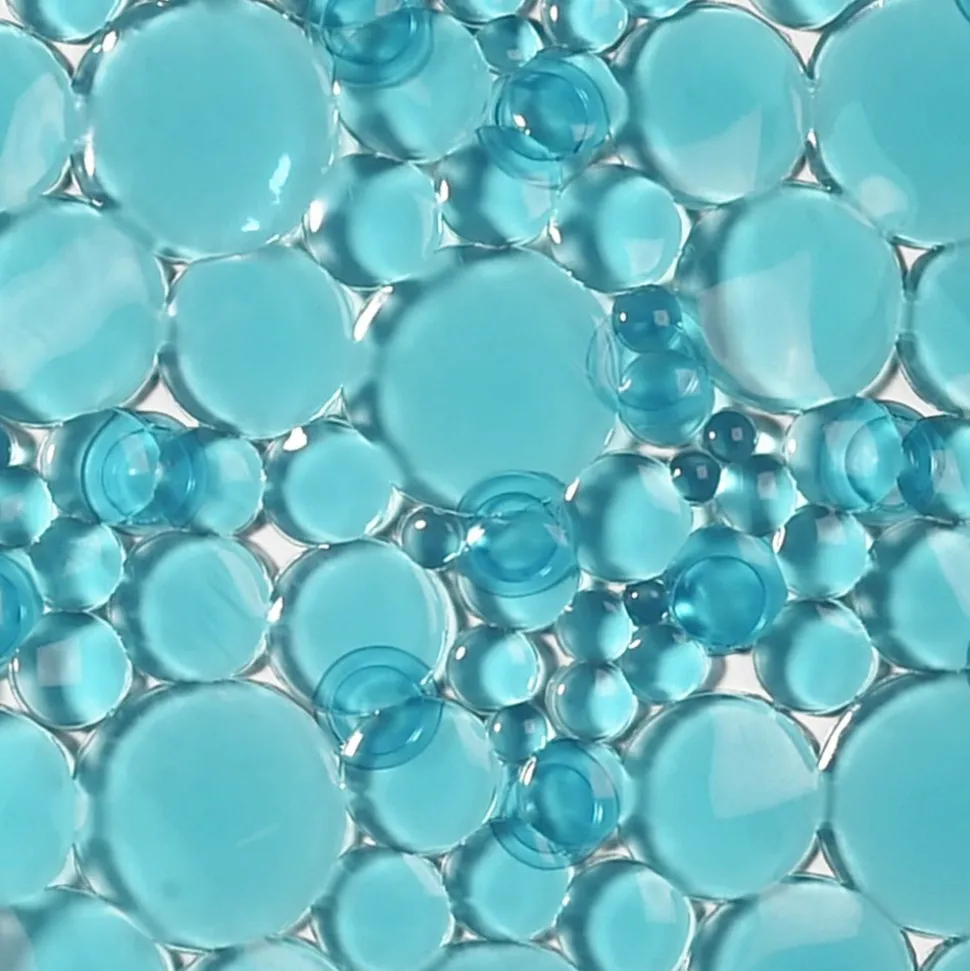 TENDANCE - Fond de douche pvc 50x50cm bulles - vert d eau