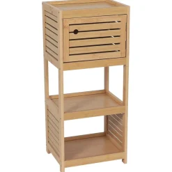 TENDANCE - Meuble bas de rangement bambou et mdf 1 porte - trinidad