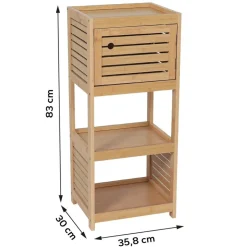 TENDANCE - Meuble bas de rangement bambou et mdf 1 porte - trinidad