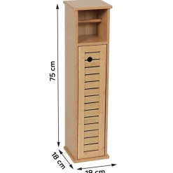 TENDANCE - Meuble reserve et derouleur papier wc bambou et mdf - trinidad