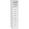 TENDANCE - Meuble reserve et derouleur papier wc 1 porte 1 etagere interieure - santorin